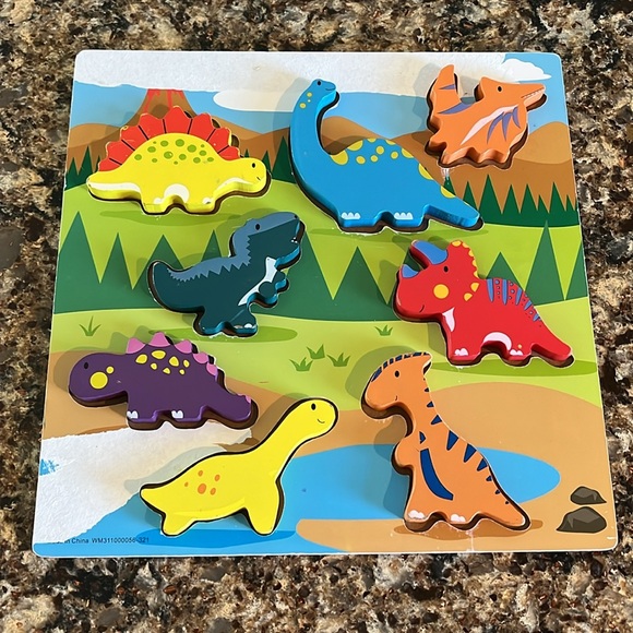 Set of 2 Dinosaur and Safari Animals Wooden Puzzles - Picture 4 of 6